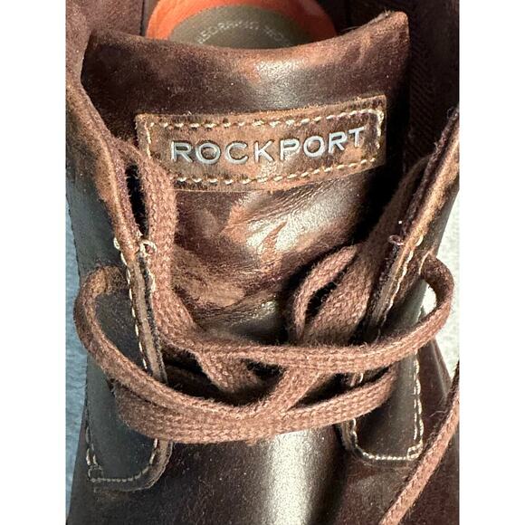 Rockport Cabot Chukka Boots Men's Sz 10.5‎ Brown Beeswax Memory Foam Lace Up EVA - Picture 6 of 9